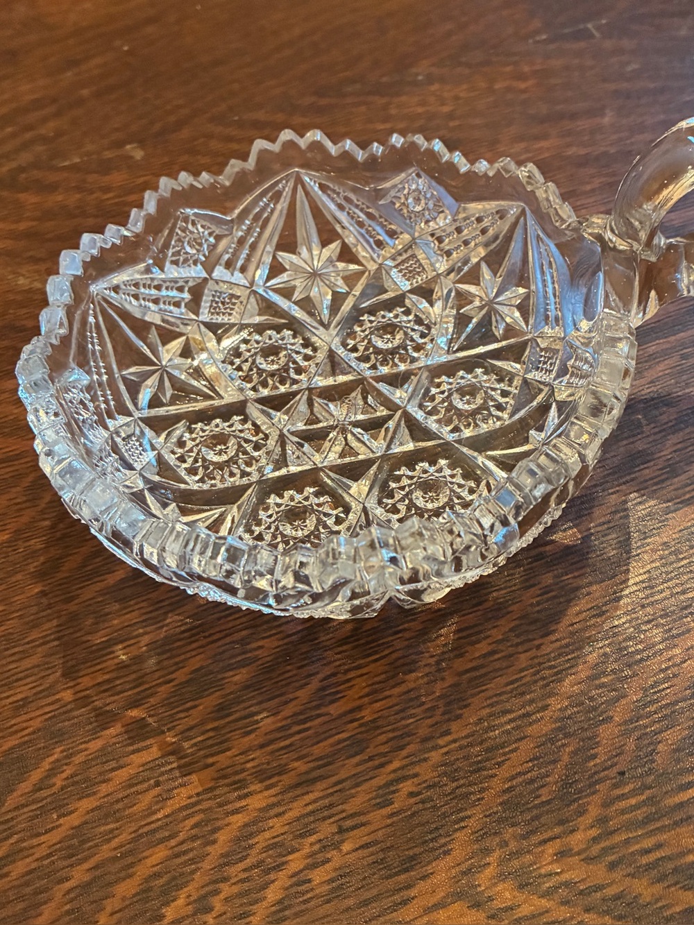 Vintage cut glass serving dish